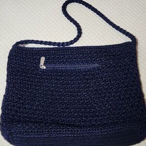 THE SAK Navy Blue Crochet Shoulder Bag. EUC